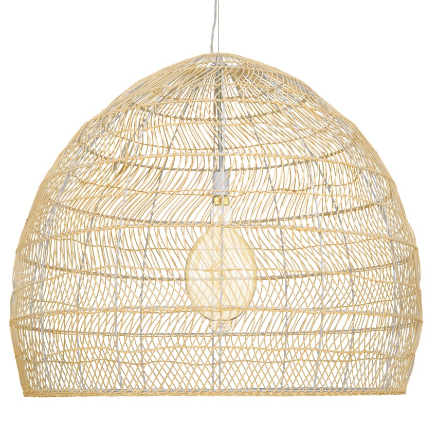 GLOBOSTAR® MALIBU  Boho Κρεμαστό Φωτιστικό Οροφής με Ντουί 1 x E27 AC 220-240V IP20 - Μπεζ - Μ100 x Π100 x Y86cm
