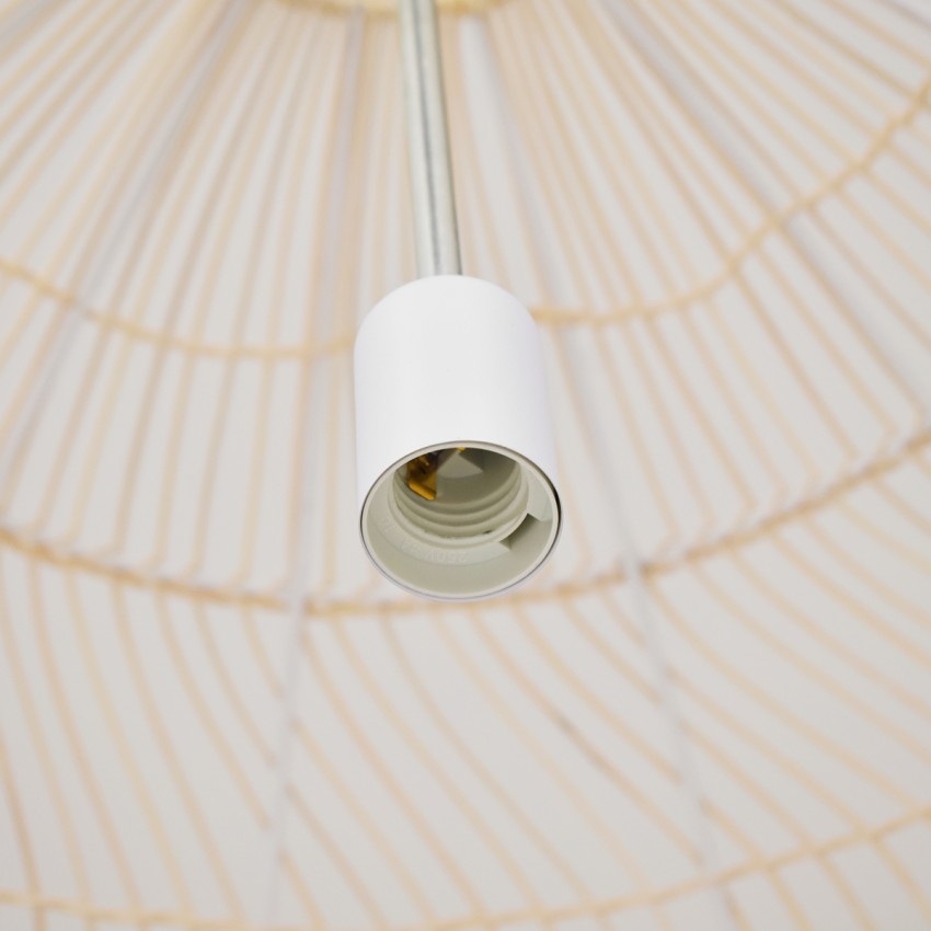 GLOBOSTAR® MALIBU  Boho Κρεμαστό Φωτιστικό Οροφής με Ντουί 1 x E27 AC 220-240V IP20 - Μπεζ - Μ100 x Π100 x Y86cm