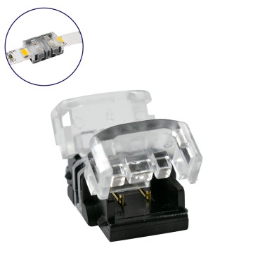 Ταχυσύνδεσμος Ένωσης IP20 - Strip To Strip Connector για Ένωση 2 x Μονόχρωμες Ταινίες LED Πλάτους 8mm