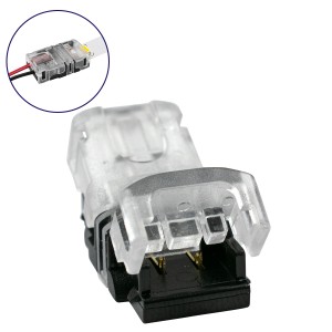 Ταχυσύνδεσμος Ένωσης IP20 - Strip To Cable Connector για Ένωση 1 x Μονόχρωμης Ταινίας LED Πλάτους 8mm με 1 x Καλώδιο Τροφοδοσίας