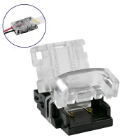 Ταχυσύνδεσμος Ένωσης IP20 - Strip To Cable Connector για Ένωση 1 x Μονόχρωμης Ταινίας LED Πλάτους 10mm με 1 x Καλώδιο Τροφοδοσίας