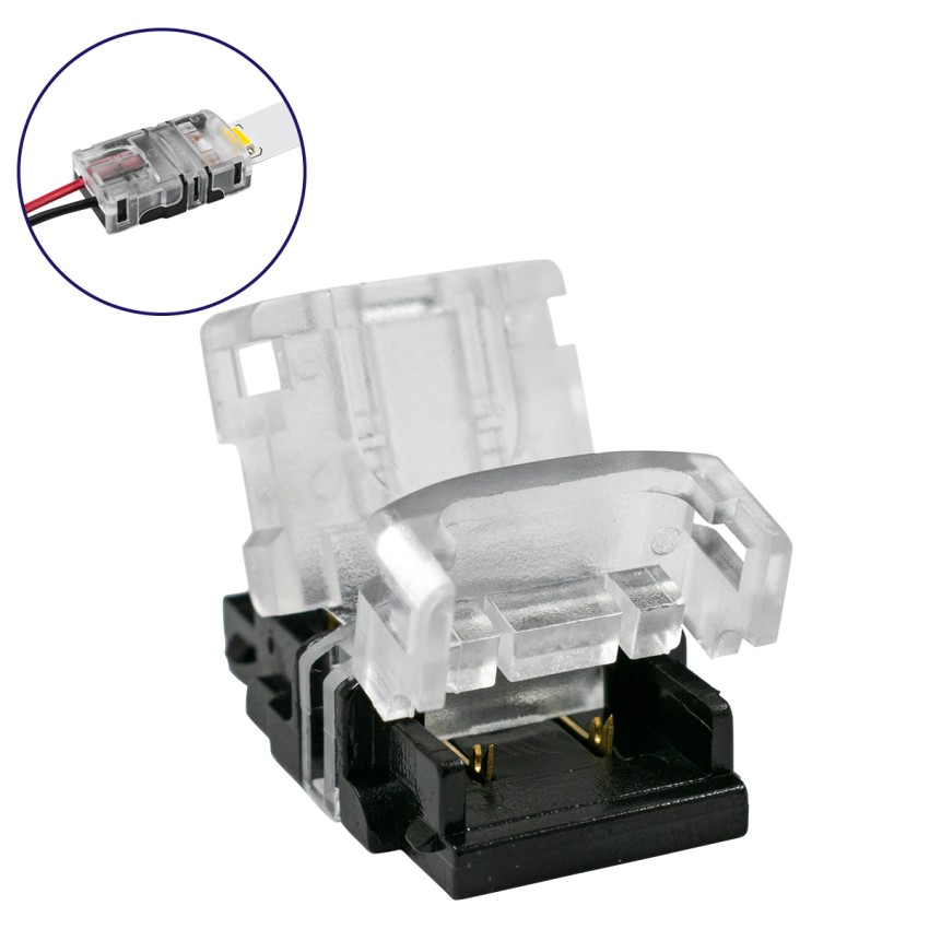 Ταχυσύνδεσμος Ένωσης IP20 - Strip To Cable Connector για Ένωση 1 x Μονόχρωμης Ταινίας LED Πλάτους 10mm με 1 x Καλώδιο Τροφοδοσίας