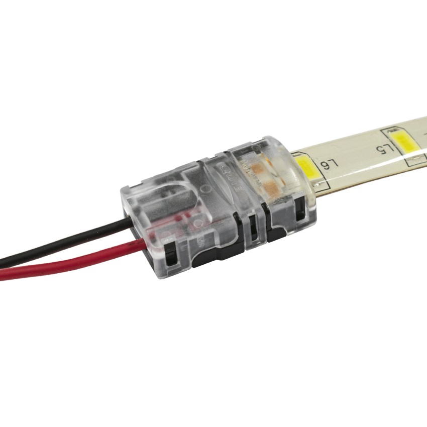 GLOBOSTAR® STRIPART  Ενωτικός Ταχυσύνδεσμος για Μονόχρωμη Ταινία LED 2Pin 10mm σε Καλώδιο Τροφοδοσίας 2Pin Αδιάβροχο IP65 - Μ1.5 x Π2.4 x Υ0.8cm