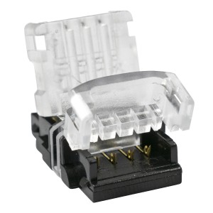 Ταχυσύνδεσμος Ένωσης IP20 - Strip To Cable Connector για Ένωση 1 x RGB Ταινίας LED Πλάτους 10mm με 1 x Καλώδιο Τροφοδοσίας