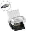 GLOBOSTAR® STRIPART  Ενωτικός Ταχυσύνδεσμος για Πολύχρωμη RGB Ταινία LED 4Pin 10mm σε Καλώδιο Τροφοδοσίας 4Pin Αδιάβροχο IP65 - Μ1.5 x Π2.4 x Υ0.8cm