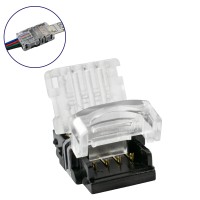GLOBOSTAR® STRIPART  Ενωτικός Ταχυσύνδεσμος για Πολύχρωμη RGB Ταινία LED 4Pin 10mm σε Καλώδιο Τροφοδοσίας 4Pin Αδιάβροχο IP65 - Μ1.5 x Π2.4 x Υ0.8cm