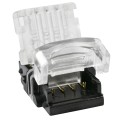 GLOBOSTAR® STRIPART  Ενωτικός Ταχυσύνδεσμος για Πολύχρωμη RGB Ταινία LED 4Pin 10mm σε Καλώδιο Τροφοδοσίας 4Pin Αδιάβροχο IP65 - Μ1.5 x Π2.4 x Υ0.8cm