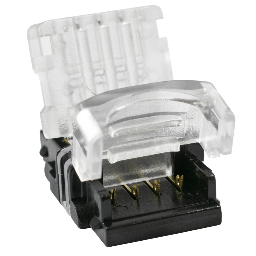 GLOBOSTAR® STRIPART  Ενωτικός Ταχυσύνδεσμος για Πολύχρωμη RGB Ταινία LED 4Pin 10mm σε Καλώδιο Τροφοδοσίας 4Pin Αδιάβροχο IP65 - Μ1.5 x Π2.4 x Υ0.8cm