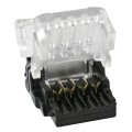 GLOBOSTAR® STRIPART  Ενωτικός Ταχυσύνδεσμος για Πολύχρωμη RGB Ταινία LED 4Pin 10mm σε Καλώδιο Τροφοδοσίας 4Pin Αδιάβροχο IP65 - Μ1.5 x Π2.4 x Υ0.8cm