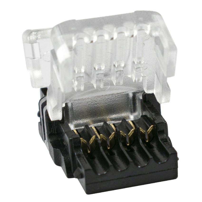GLOBOSTAR® STRIPART  Ενωτικός Ταχυσύνδεσμος για Πολύχρωμη RGB Ταινία LED 4Pin 10mm σε Καλώδιο Τροφοδοσίας 4Pin Αδιάβροχο IP65 - Μ1.5 x Π2.4 x Υ0.8cm