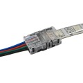 GLOBOSTAR® STRIPART  Ενωτικός Ταχυσύνδεσμος για Πολύχρωμη RGB Ταινία LED 4Pin 10mm σε Καλώδιο Τροφοδοσίας 4Pin Αδιάβροχο IP65 - Μ1.5 x Π2.4 x Υ0.8cm
