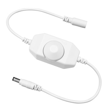 GLOBOSTAR® DIMMERANO  Διακόπτης On/Off & Dimming με 1 x 5A 120W Κανάλι DC 12-24V 5A 120W Max IP20 - Λευκό - Μ25 x Π2.3 x Υ1.1cm