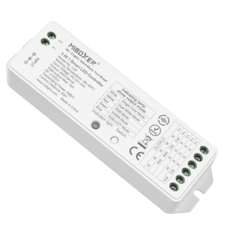 LS2 Mi-BOXER DC RF 2.4Ghz 5 in 1 Dimmer High Speed Controller / Dimmer 5 Καναλιών DC 12-24V 5 x 3A 72W - Max 15A 360W - IP20 RGBW+WW Μ13 x Π5 x Υ2.5cm