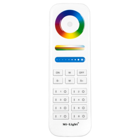 FUT089 Mi-Light Ασύρματο Χειριστήριο Αφής RF 2.4Ghz 8 Group για όλα τα RGBW+WW Mi-BOXER Controller DC 3V 2 x AAA - IP20 Λευκό - Μ15.6 x Π5.4 x Υ2.5cm