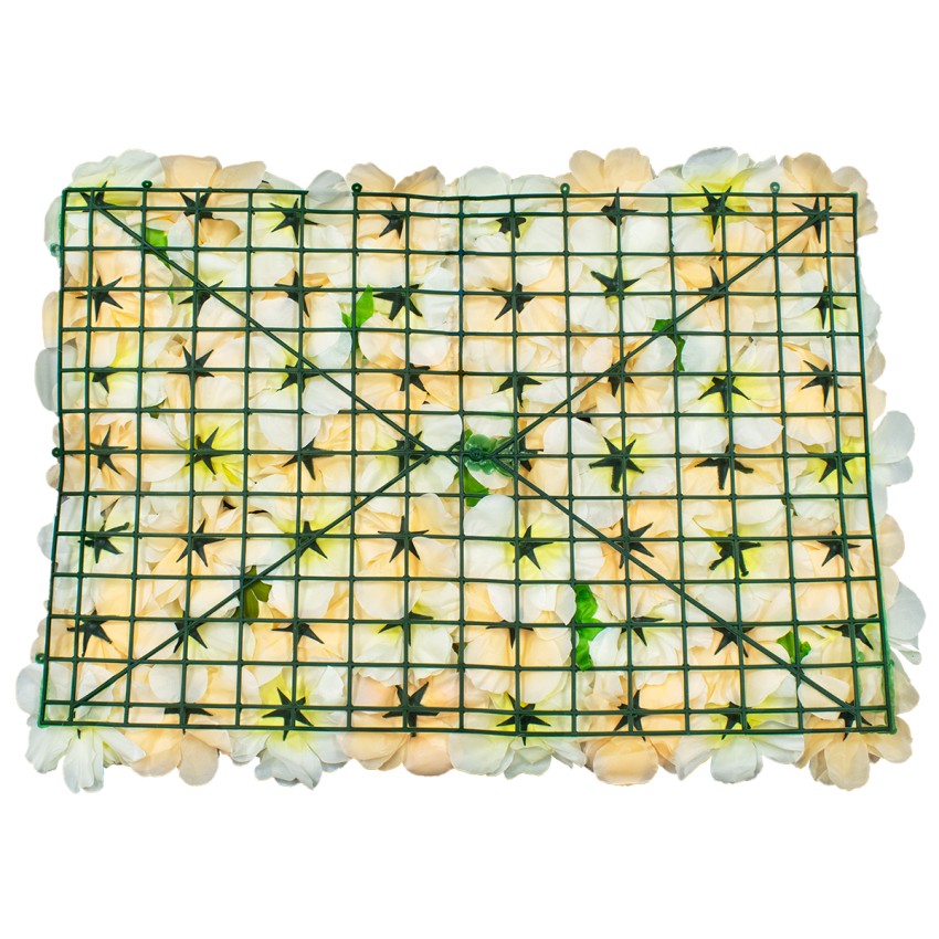 Συνθετικό Πάνελ Λουλουδιών - Κάθετος Κήπος Τριαντάφυλλο - Αζαλέα - Ορτανσία - Παιώνια Μ60 x Υ40 x Π8cm