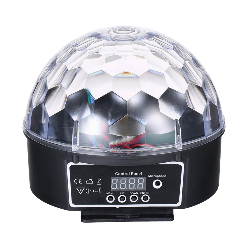 GLOBOSTAR® DISCOBALL  Disco Μπάλα Φωτορυθμικό με RF Ασύρματο Χειριστήριο LED 20W 1000lm 180° AC 220-240V IP20 Πολύχρωμο RGB DMX512- Μ17 x Π17 x Υ15cm