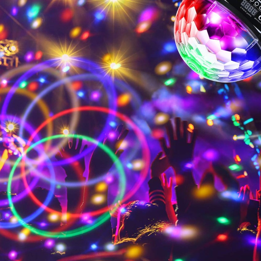 GLOBOSTAR® DISCOBALL  Disco Μπάλα Φωτορυθμικό με RF Ασύρματο Χειριστήριο LED 20W 1000lm 180° AC 220-240V IP20 Πολύχρωμο RGB DMX512- Μ17 x Π17 x Υ15cm