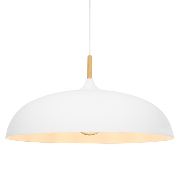 GLOBOSTAR® VALLETE  Μοντέρνο Κρεμαστό Φωτιστικό Οροφής με Ντουί 1 x E27 AC 220-240V IP20 - Λευκό & Μπεζ - Μ60 x Π60 x Υ35cm