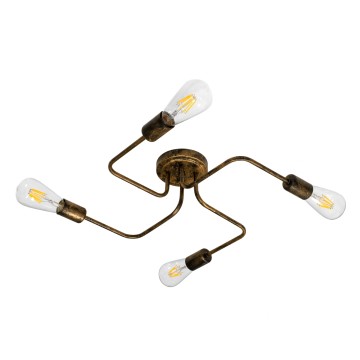 LIBERTA  Μοντέρνο Φωτιστικό Οροφής Πλέγμα Πολύφωτο 4 x E27 IP20 Χάλκινο Μέταλλο - Μ44.5 x Π44.5 x Υ12cm