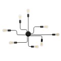 GLOBOSTAR® LIBERTA  Μοντέρνο Φωτιστικό Οροφής με Ντουί 8 x E27 AC 220-240V IP20 - Μαύρο - Μ102 x Π72 x Υ10.5cm