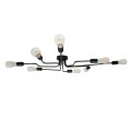 GLOBOSTAR® LIBERTA  Μοντέρνο Φωτιστικό Οροφής με Ντουί 8 x E27 AC 220-240V IP20 - Μαύρο - Μ102 x Π72 x Υ10.5cm