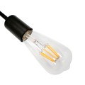 GLOBOSTAR® LIBERTA  Μοντέρνο Φωτιστικό Οροφής με Ντουί 8 x E27 AC 220-240V IP20 - Μαύρο - Μ102 x Π72 x Υ10.5cm