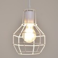 CAGE  Vintage Κρεμαστό Φωτιστικό Πλέγμα Μονόφωτο 1 x E27 IP20 Λευκό Μέταλλο - Μ15 x Π15 x Υ22cm