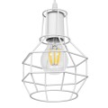 CAGE  Vintage Κρεμαστό Φωτιστικό Πλέγμα Μονόφωτο 1 x E27 IP20 Λευκό Μέταλλο - Μ15 x Π15 x Υ22cm