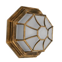 GLOBOSTAR® RUBY  Vintage Φωτιστικό Οροφής με Ντουί 1 x E27 AC 220-240V IP20 - Χάλκινο Εφέ Σκουριάς - Μ27 x Π27 x Υ12cm