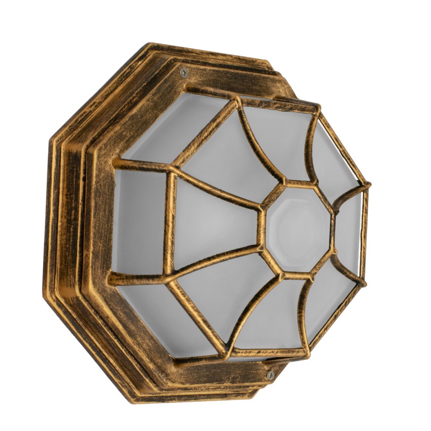 GLOBOSTAR® RUBY  Vintage Φωτιστικό Οροφής με Ντουί 1 x E27 AC 220-240V IP20 - Χάλκινο Εφέ Σκουριάς - Μ27 x Π27 x Υ12cm