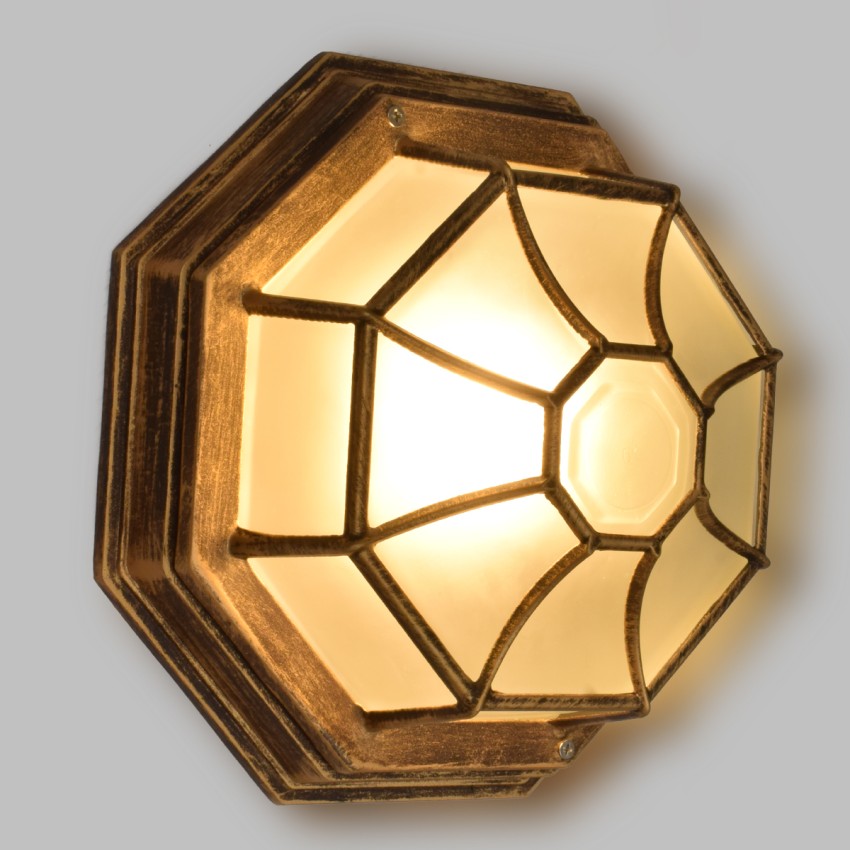 GLOBOSTAR® RUBY  Vintage Φωτιστικό Οροφής με Ντουί 1 x E27 AC 220-240V IP20 - Χάλκινο Εφέ Σκουριάς - Μ27 x Π27 x Υ12cm