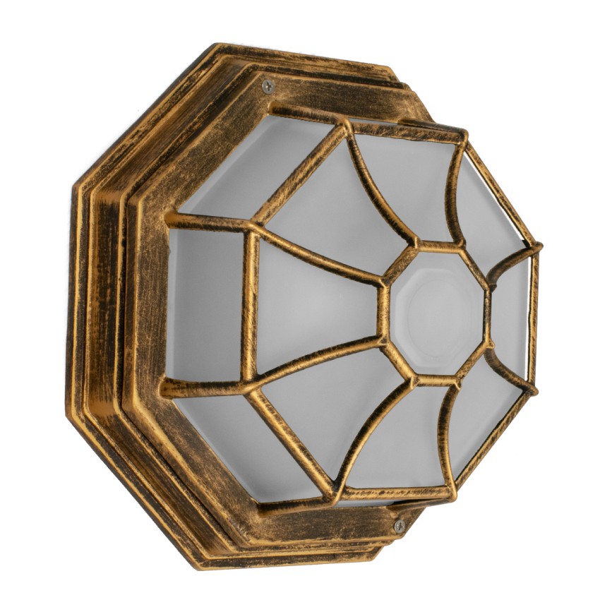 GLOBOSTAR® RUBY  Vintage Φωτιστικό Οροφής με Ντουί 1 x E27 AC 220-240V IP20 - Χάλκινο Εφέ Σκουριάς - Μ27 x Π27 x Υ12cm