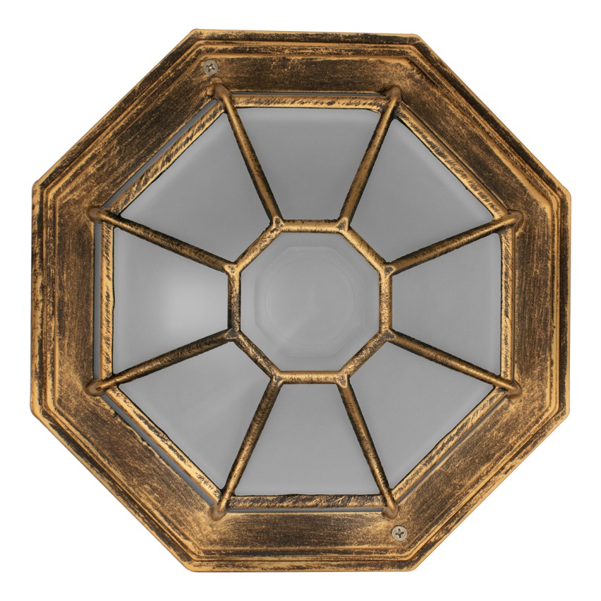 GLOBOSTAR® RUBY  Vintage Φωτιστικό Οροφής με Ντουί 1 x E27 AC 220-240V IP20 - Χάλκινο Εφέ Σκουριάς - Μ27 x Π27 x Υ12cm