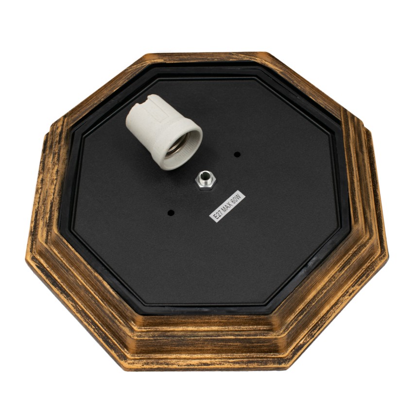 GLOBOSTAR® RUBY  Vintage Φωτιστικό Οροφής με Ντουί 1 x E27 AC 220-240V IP20 - Χάλκινο Εφέ Σκουριάς - Μ27 x Π27 x Υ12cm