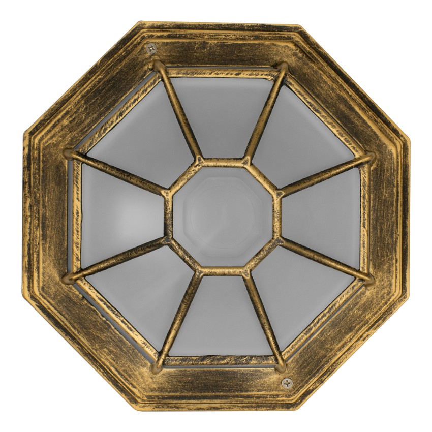 GLOBOSTAR® RUBY  Vintage Φωτιστικό Οροφής με Ντουί 1 x E27 AC 220-240V IP20 - Μπρούτζινο Εφέ Σκουριάς - Μ27 x Π27 x Υ12cm