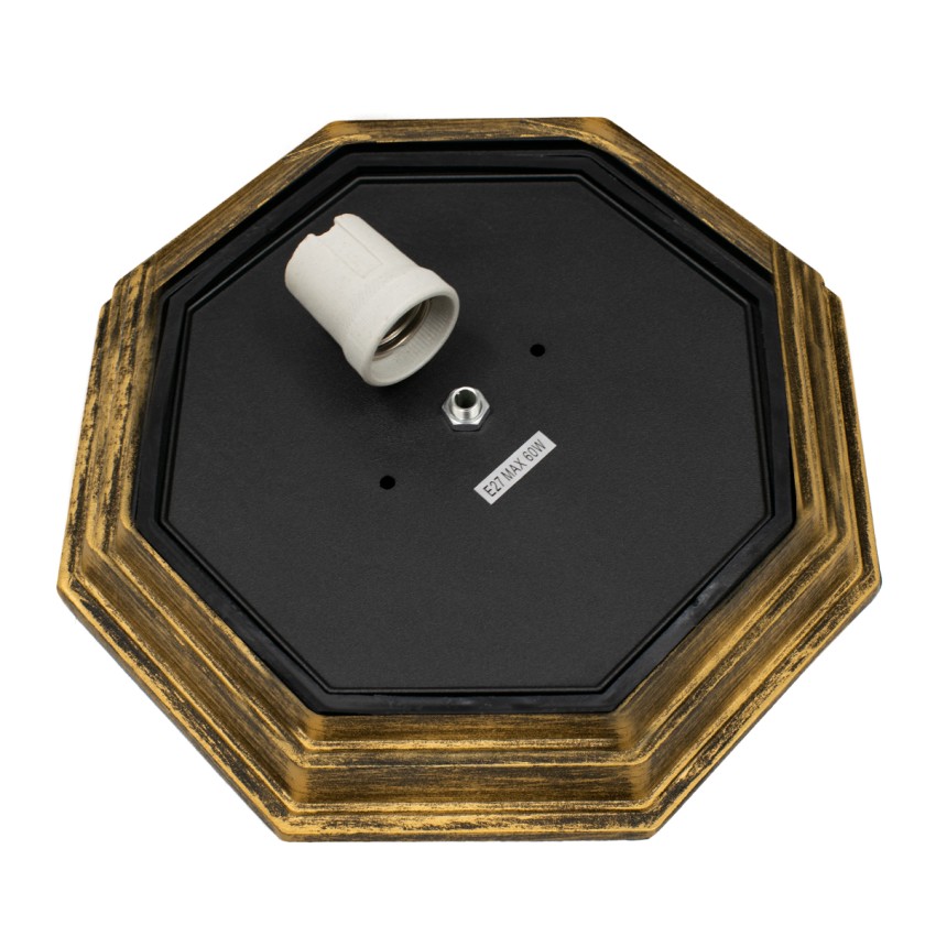 GLOBOSTAR® RUBY  Vintage Φωτιστικό Οροφής με Ντουί 1 x E27 AC 220-240V IP20 - Μπρούτζινο Εφέ Σκουριάς - Μ27 x Π27 x Υ12cm