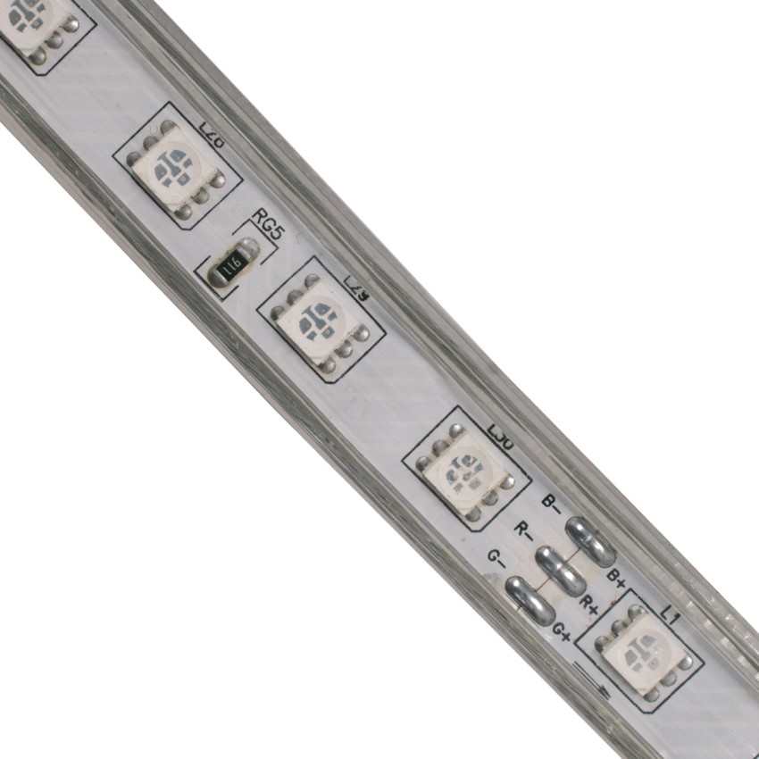 Slim Ταινία Μονής Σειράς Epistar LED SMD 5050 1m 12W/m 60LED/m 1572lm/m 120° DC 230V Αδιάβροχη IP68 RGB Dimmable