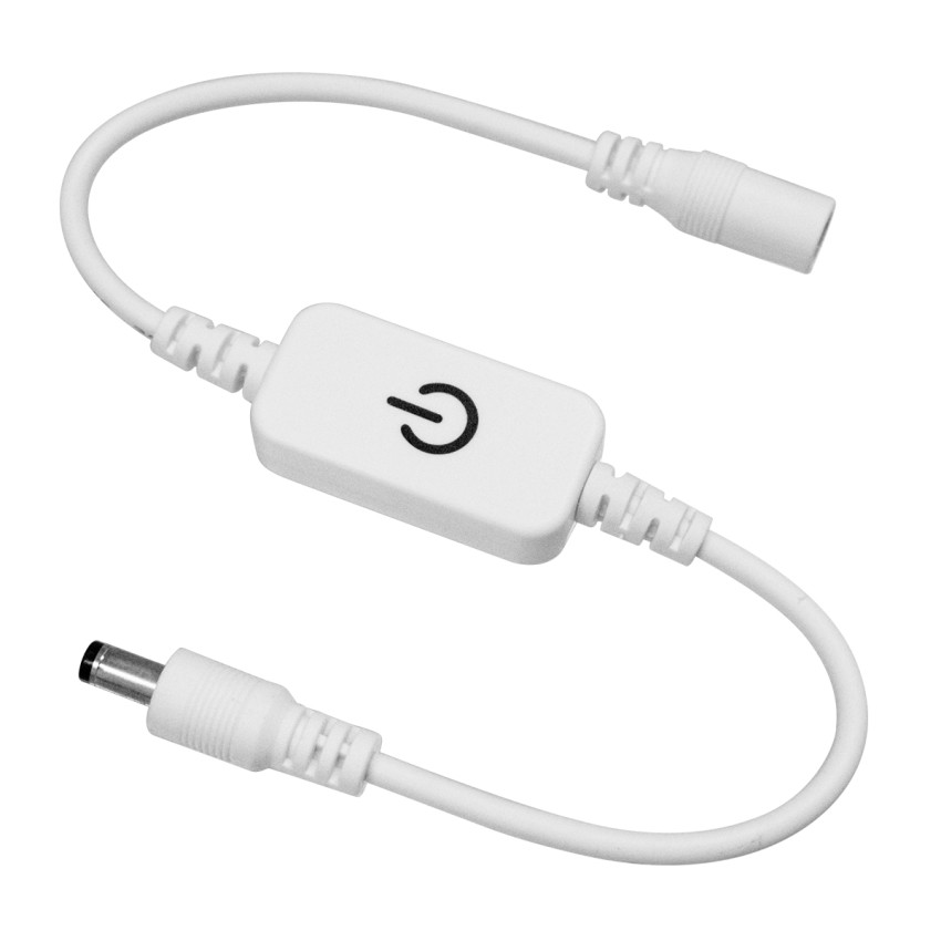 GLOBOSTAR® DIMMERANO  Διακόπτης Αφής On/Off & Push Dimming με 1 x 5A 120W Κανάλι DC 12-24V 5A 120W Max IP20 - Λευκό - Μ25 x Π2.3 x Υ1.1cm