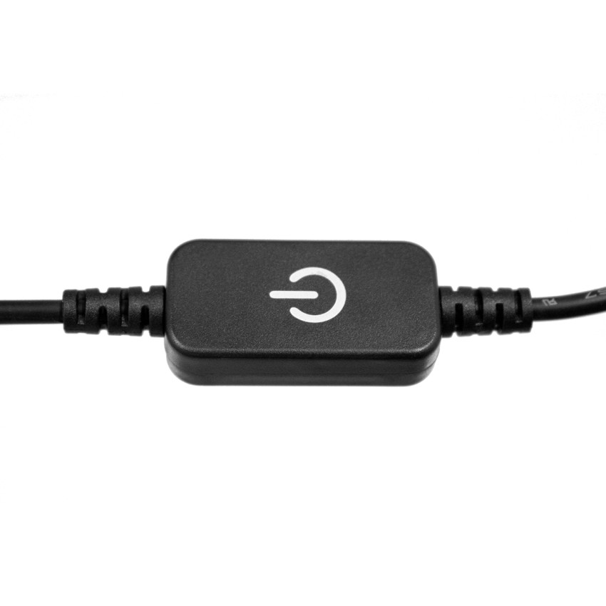 GLOBOSTAR® DIMMERANO  Διακόπτης Αφής On/Off & Push Dimming με 1 x 5A 120W Κανάλι DC 12-24V 5A 120W Max IP20 - Μαύρο - Μ25 x Π2.3 x Υ1.1cm