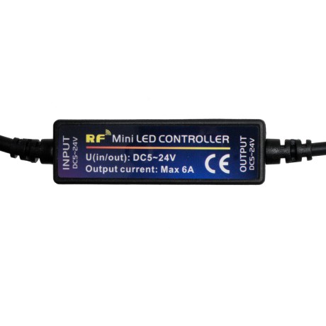 GLOBOSTAR® DIMMEROLI  Σετ Dimmer με RF Ασύρματο Χειριστήριο με 1 x 6A 144W Κανάλι DC 12-24V 6A 144W Max IP20 - RF2.4Ghz - Μ31 x Π1.7 x Υ1.1cm