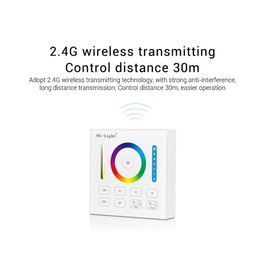 Mi-Light B0 LED RGBW+WW+CCT Smart Ασύρματο Χειριστήριο Αφής 2.4G RF Φορητό/Τοίχου με Μπαταρία για όλα τα Mi-Light Controller Box