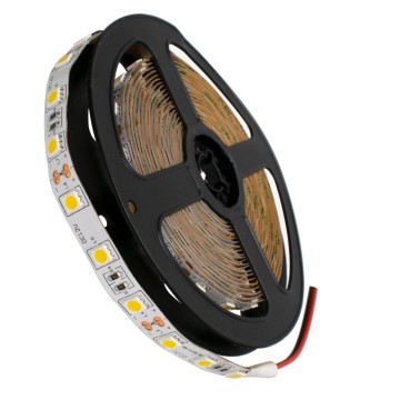GLOBOSTAR® LUMAR  Ταινία LED 14.4W/m 1296lm/m 120° DC 12V IP20 60 x SMD5050 Chip/m Θερμό Λευκό 2700K Dimmable - Sanan SMD Chip - Μ500 x Π1 x Υ0.2cm - Ρολό 5 Μέτρων