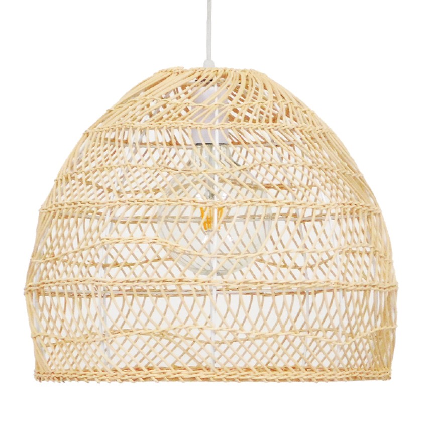GLOBOSTAR® MALIBU  Boho Κρεμαστό Φωτιστικό Οροφής με Ντουί 1 x E27 AC 220-240V IP20 - Μπεζ - Μ40 x Π40 x Υ35cm