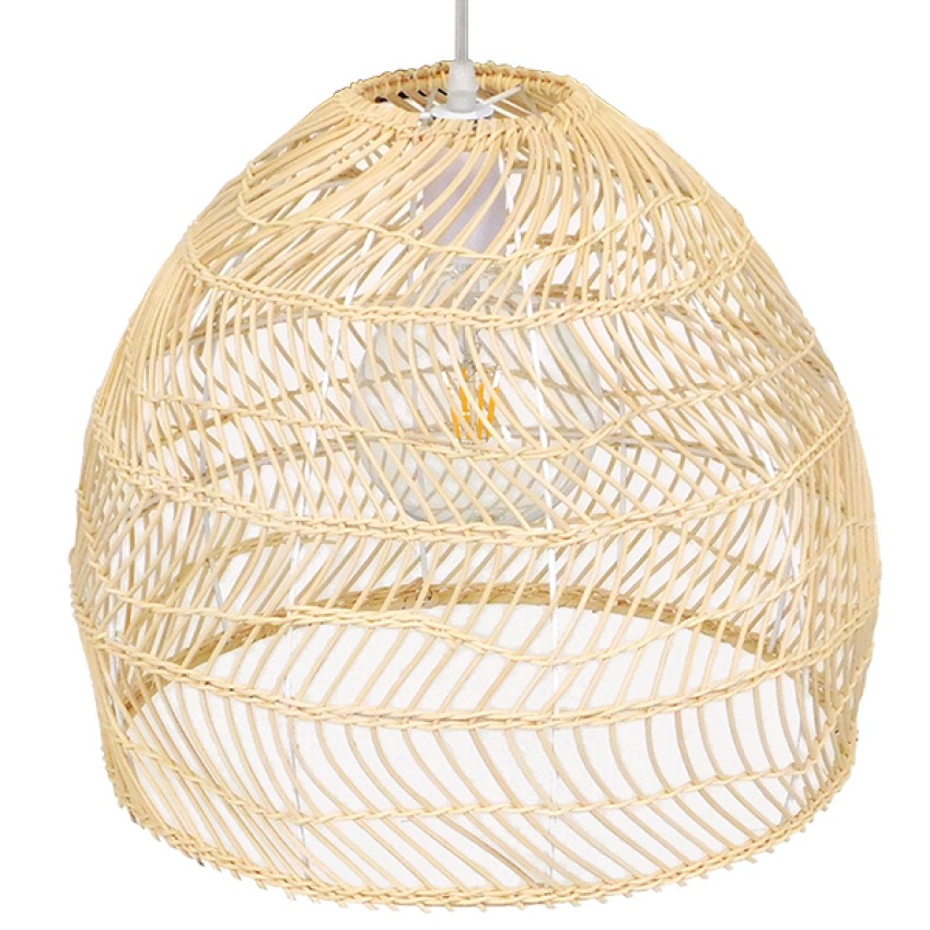 GLOBOSTAR® MALIBU  Boho Κρεμαστό Φωτιστικό Οροφής με Ντουί 1 x E27 AC 220-240V IP20 - Μπεζ - Μ40 x Π40 x Υ35cm