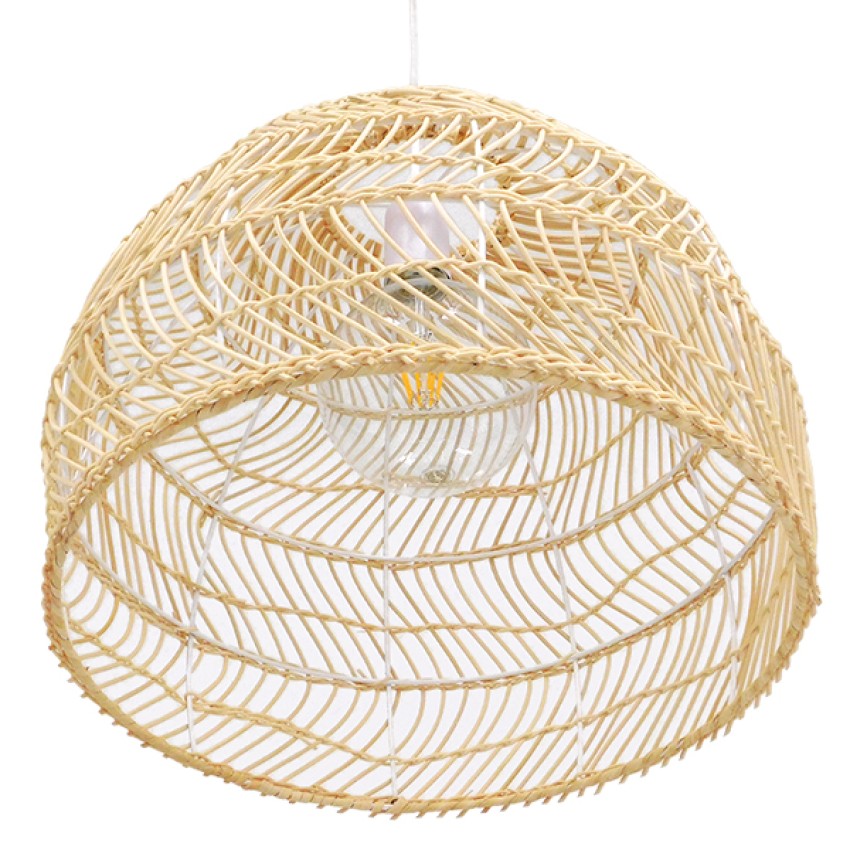 GLOBOSTAR® MALIBU  Boho Κρεμαστό Φωτιστικό Οροφής με Ντουί 1 x E27 AC 220-240V IP20 - Μπεζ - Μ40 x Π40 x Υ35cm