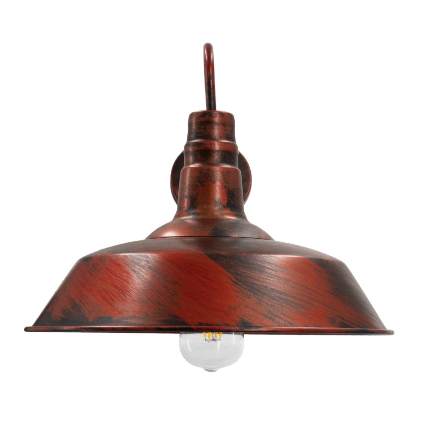 GLOBOSTAR® RAY  Vintage Φωτιστικό Τοίχου - Απλίκα με Ντουί 1 x E27 AC 220-240V IP20 - Χάλκινο Εφέ Σκουριάς - Μ36 x Π42 x Υ32cm