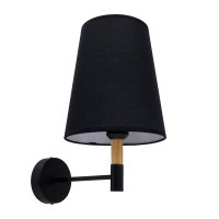 GLOBOSTAR® LYDFORD  Μοντέρνο Φωτιστικό Τοίχου - Απλίκα με Ντουί 1 x E27 AC 220-240V IP20 - Μαύρο - Μ20 x Π28 x Υ36cm