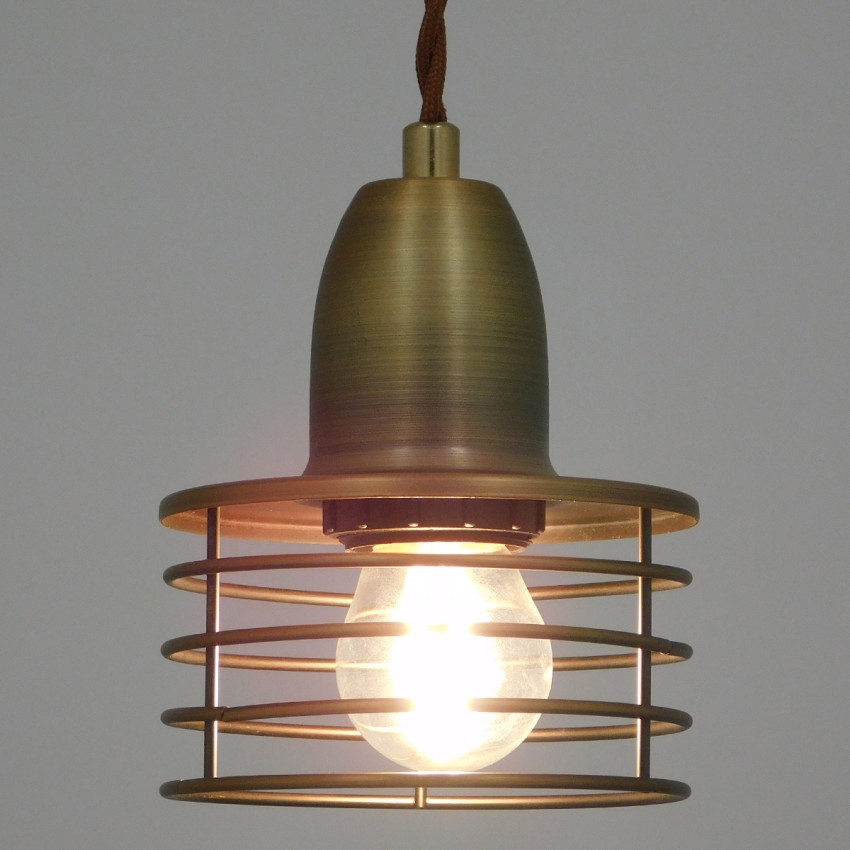 MANHATTAN  Μοντέρνο Κρεμαστό Φωτιστικό Καμπάνα Μονόφωτο 1 x E27 IP20 Χρυσό Μέταλλο - Μ11 x Π11 x Υ14cm