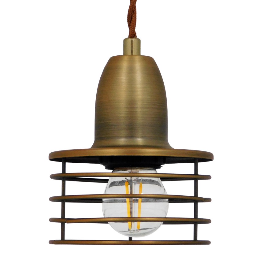 MANHATTAN  Μοντέρνο Κρεμαστό Φωτιστικό Καμπάνα Μονόφωτο 1 x E27 IP20 Χρυσό Μέταλλο - Μ11 x Π11 x Υ14cm