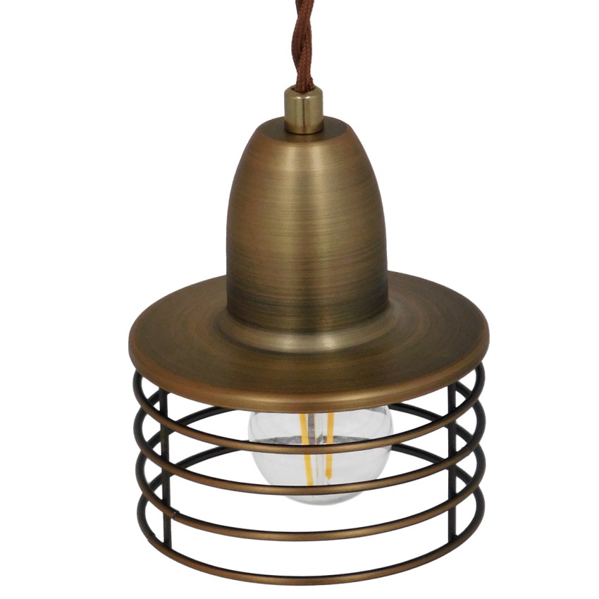 MANHATTAN  Μοντέρνο Κρεμαστό Φωτιστικό Καμπάνα Μονόφωτο 1 x E27 IP20 Χρυσό Μέταλλο - Μ11 x Π11 x Υ14cm